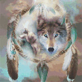 Broderie Diamant Loup Rêves
