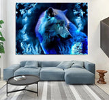 Broderie Diamant Loup Indien