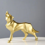 Sculpture Loup Géométrique