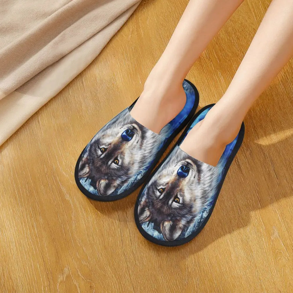 Loup Chausson Animaux Homme CHAUSSONS LOUP BLEU HURLEUR Terre Des