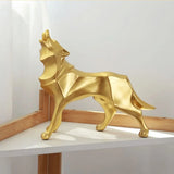 Sculpture Loup Géométrique