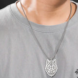 Collier loup origami en acier pas cher