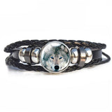 Bracelet loup en cuir