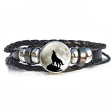 bracelet loup hurlement lune 