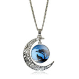 collier loup pendentif croissant de lune model 2