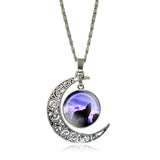 collier loup pendentif croissant de lune model 3