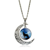 collier loup pendentif croissant de lune model 4