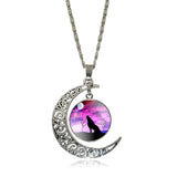 collier loup pendentif croissant de lune model 5