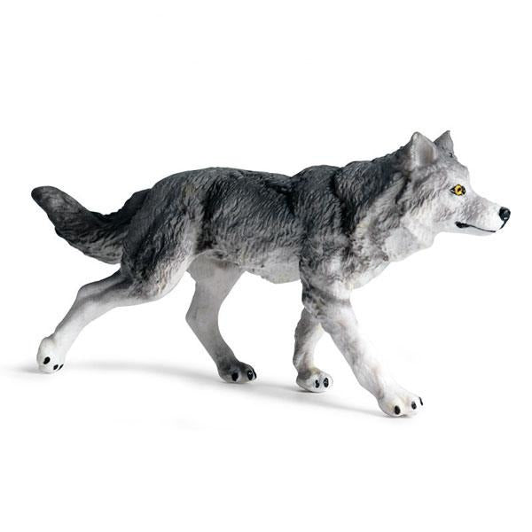 Tête de loup grise en plastique