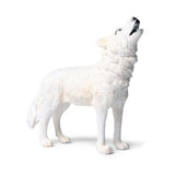 Figurine loup blanc hurlant 