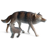 Figurine louve et louveteau