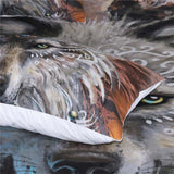 Housse d'oreiller et housse de couette loup