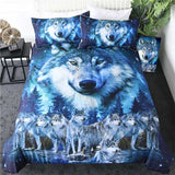 Housse de couette avec des loups en meute
