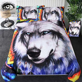 Housse de couette loup blanc
