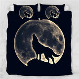 Parure de lit loup hurlement lune