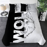 Parure housse de couette loup