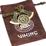 pendentif hache viking doré