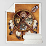 Plaid imprimé animaux attrape reve
