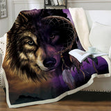 Plaid loup attrape reve