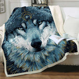 Plaid polaire loup