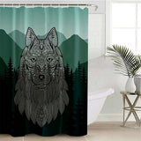 rideau de douche loup forêt verdoyante salle de bain