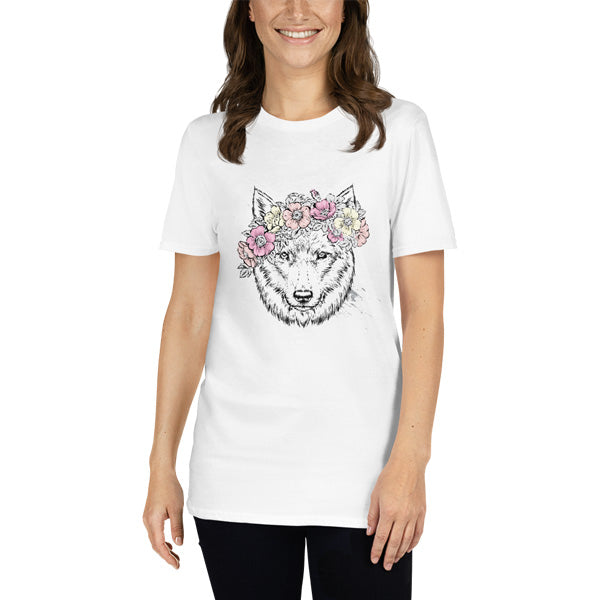 Tee shirt loup femme hot sale