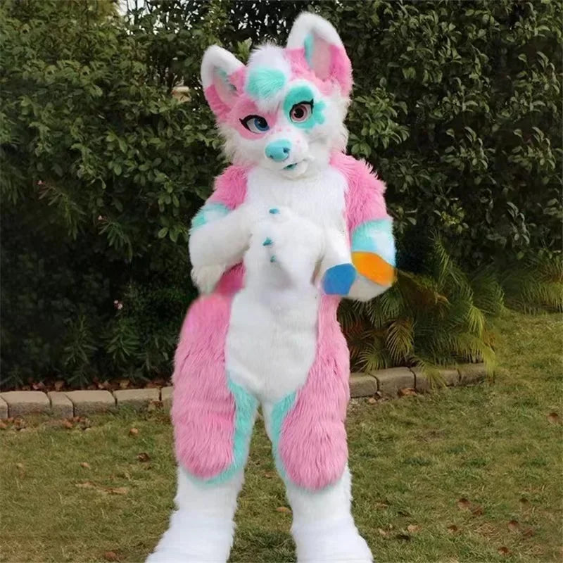 Costume furry loup - combinaison animale peluche et masques loup cosplay pour cosplay ou soirée à thème
