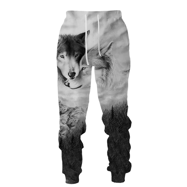Pantalon loup - jogging et pantalon confort avec impression loup