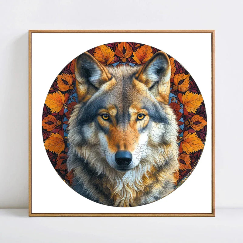 Puzzle loup - puzzle en bois, puzzle carton et broderie diamant pour offrir ou assembler en famille