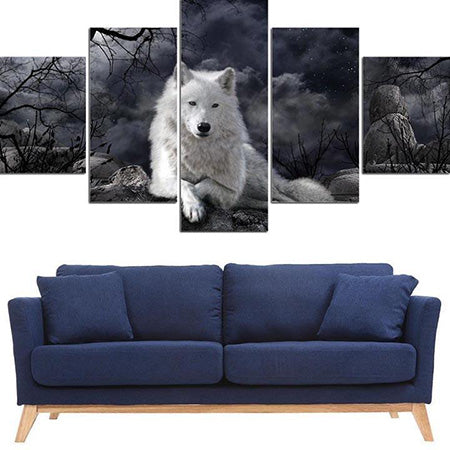 Tableau loup - toile, poster, multi-panneaux et loup blanc pour la déco murale