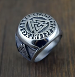 VALKNUT VIKING WOLF RING (STAHL)