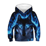 SWEAT LOUP ENFANT REGARD BLEU