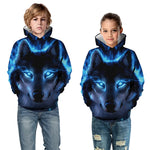 SWEAT LOUP ENFANT REGARD BLEU