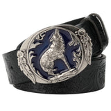 Wolf-Gürtel Schwarz "Blaues Heulen"