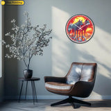 Horloge Murale Loups "Coucher de Soleil"