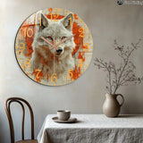 Horloge Murale Loup Rustique