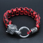 Bracelet Loup Paracorde Rouge