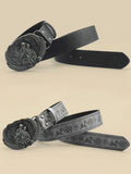 Schwarzer Wolf-Gürtel "Ruf des Rudels"