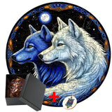 Puzzle Loup Bleu en Bois