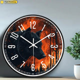 Horloge Murale Loup Forêt Enflammée