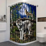 Wolf Shower Curtain Lunar Family