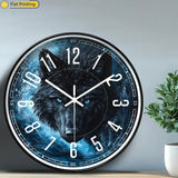 Horloge Murale Loup Noir "Reflets Aquatiques"