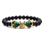 Bracelet Loup "Majesté Émeraude"
