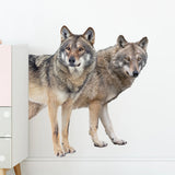 Sticker Mural Loups "Duo Sauvage"