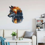 Forêt et Loup "Lune et Coucher de Soleil"