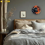 Horloge Murale Loup Forêt Enflammée