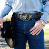 Black Wolf Belt "Carved Totem"