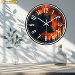 Horloge Murale Loup Forêt Enflammée