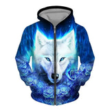 VESTE LOUP LUNE BLANCHE