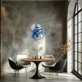 Horloge Murale Loup aux Motifs Bleus